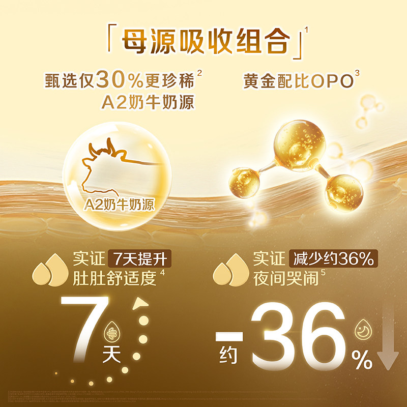 [High-End Flagship Product] Wyeth Qifu Yunchun Infant Formula Milk Powder Stage 3 for 1-3 Years Old + Hmo + A2 Milk Source