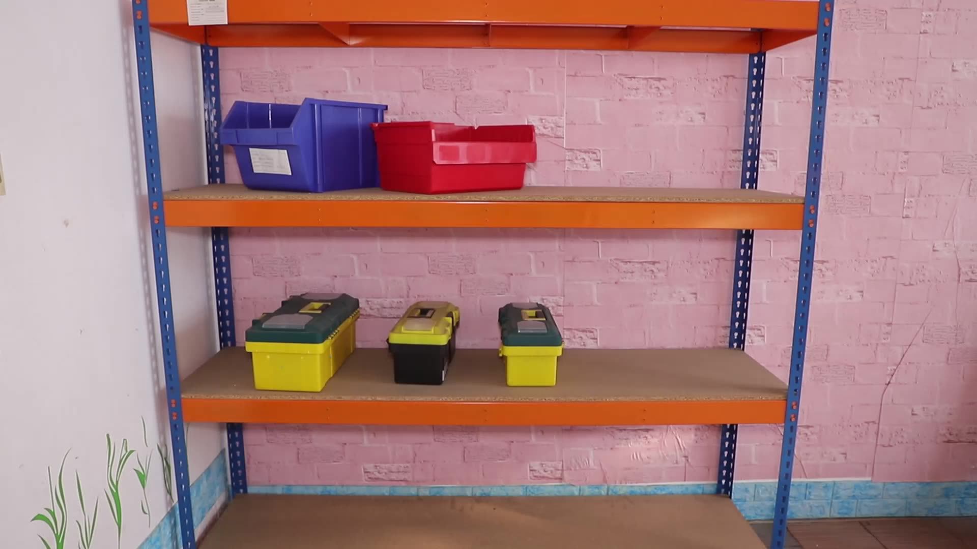 Warehouse Storage Garage Boltless Stackable Shelves Racks Heavy Duty 5 Layers Metal Adjustable