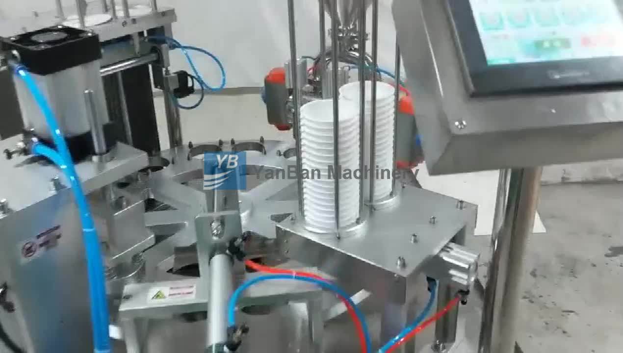 Plastic K Cup Filling Sealing Machine Coffee Capsule Rotary Cup Filling