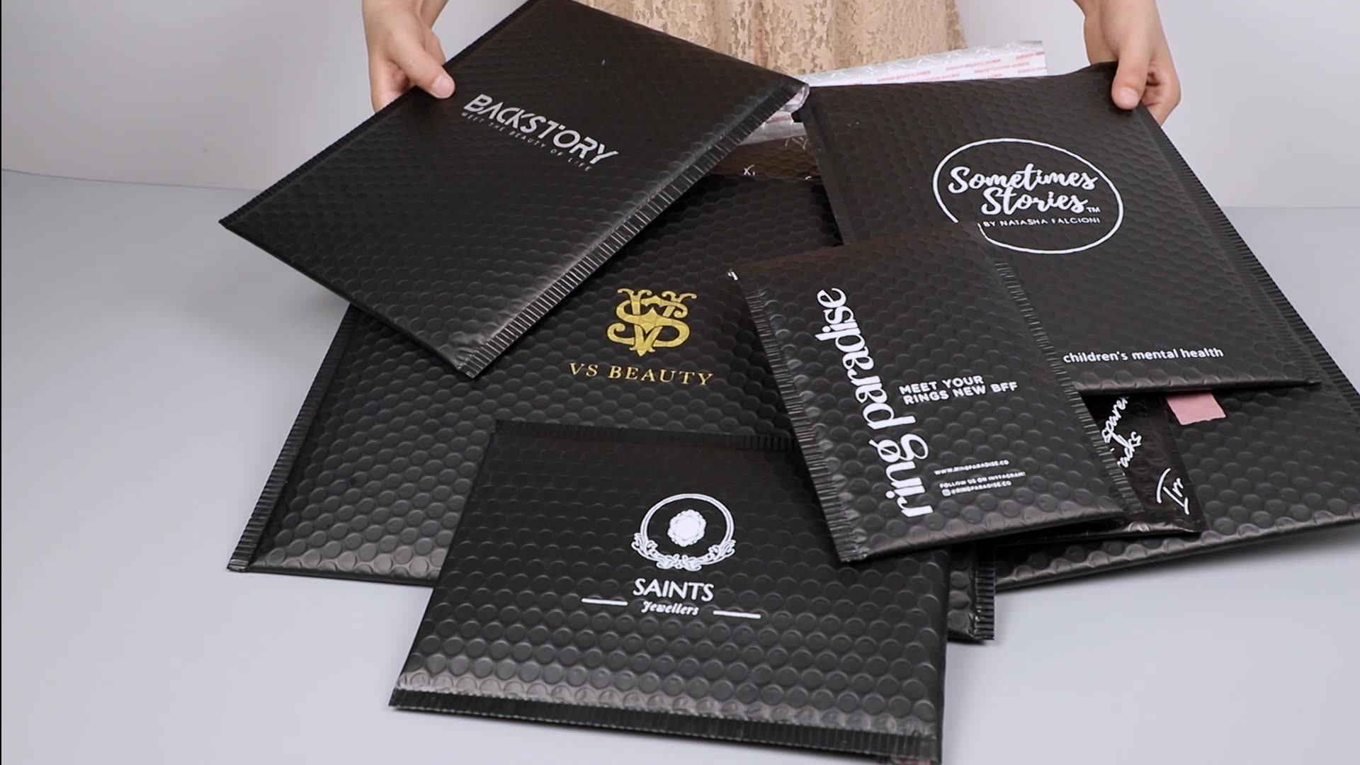 Eco Friendly Black Matte Bubble Padded Envelope Bubble Air Wrap