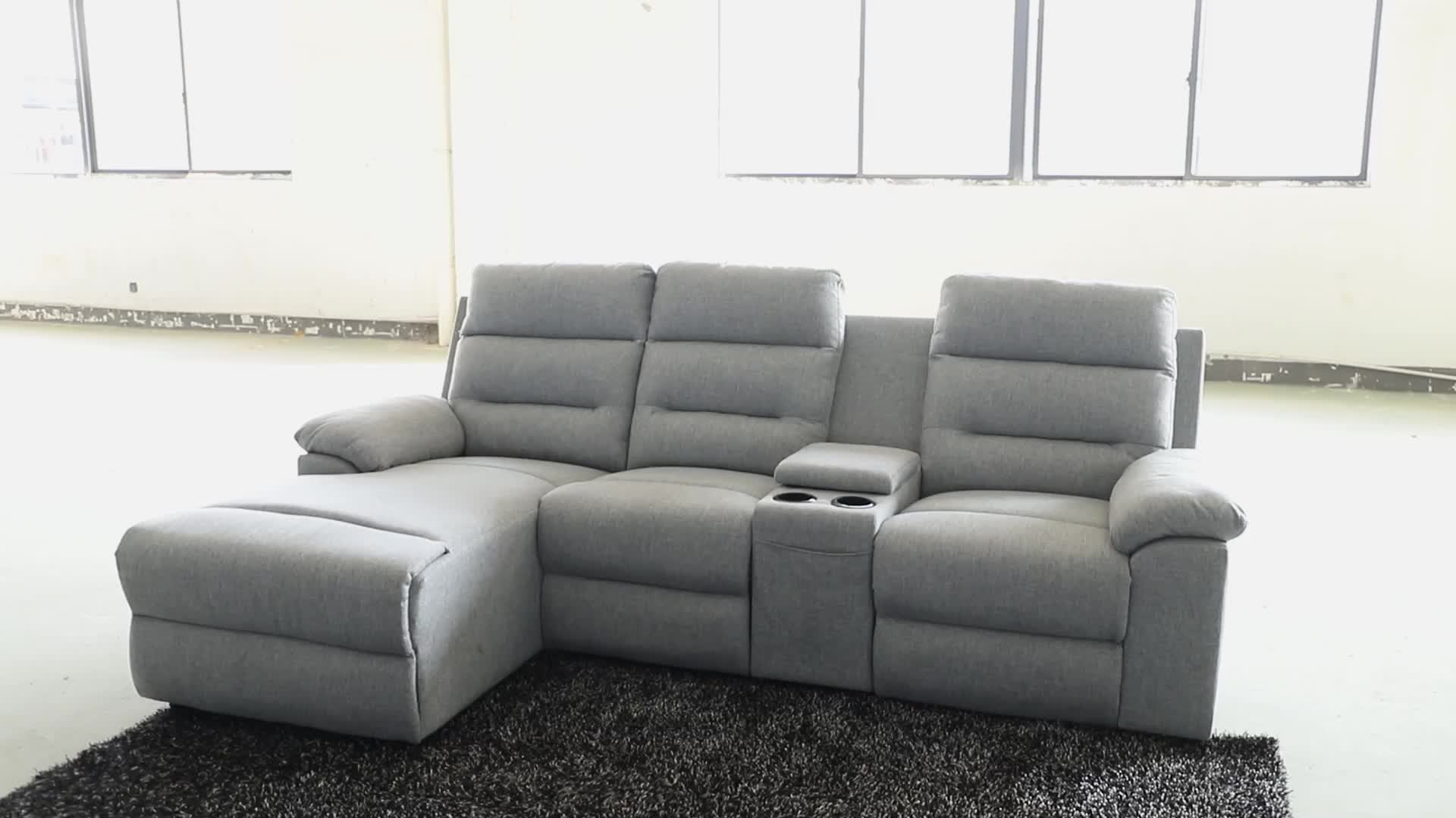 Luxury Grey European Style Modular Home Sofa Modern Furniture Recliner