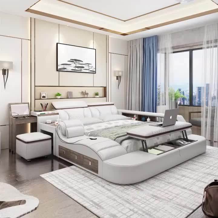 Bedroom Furniture Multifunction Storage Bed With Massage Music Design