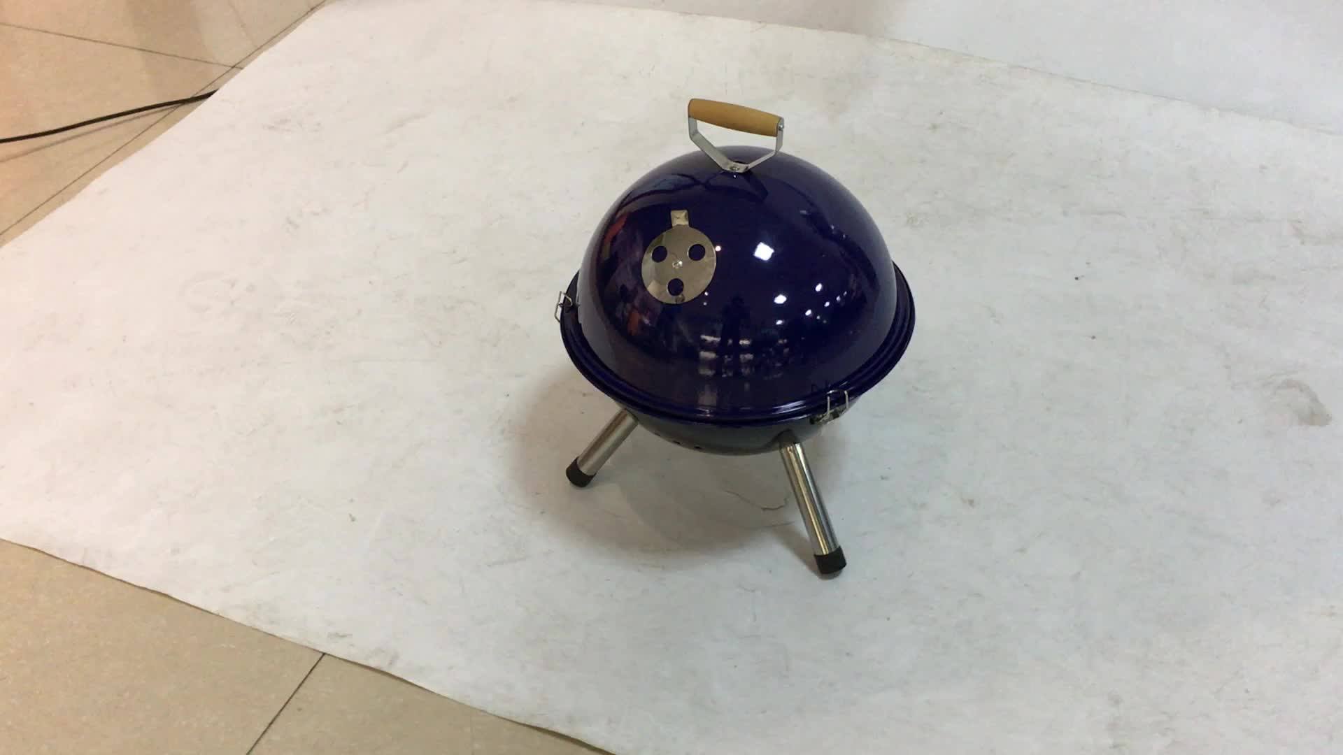 Small Size Charcoal Bbq Portable Round Football Indoor Barbecue Grill