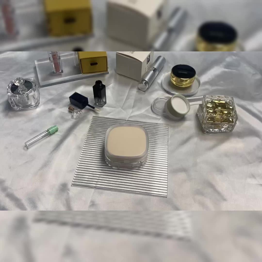 Square Frosted Air Cushion 15g Foundation Box With Powder Puff And