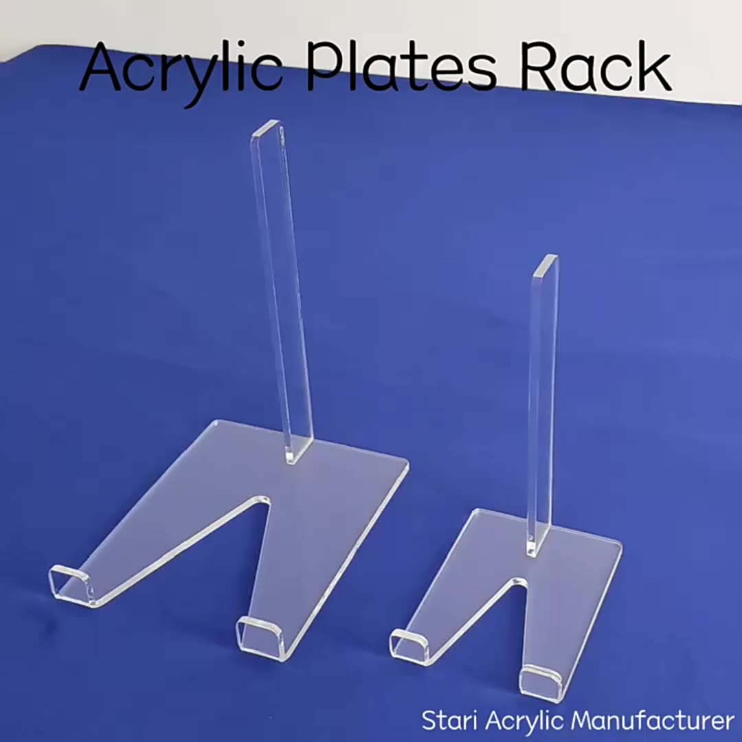 Clear Acrylic Plates Artwork Tile Rack Large Acrylic Plates Display