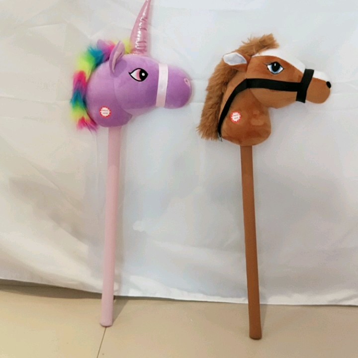 Colorful Plush Unicorn Stick With Realistic Sound And Gallopping Sound