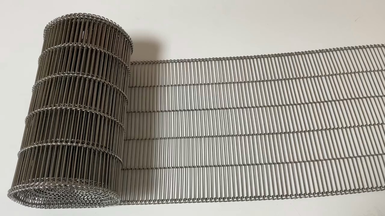 Stainless Steel Wire Mesh Conveyor Belts Flat Flex Enrober Conveyor