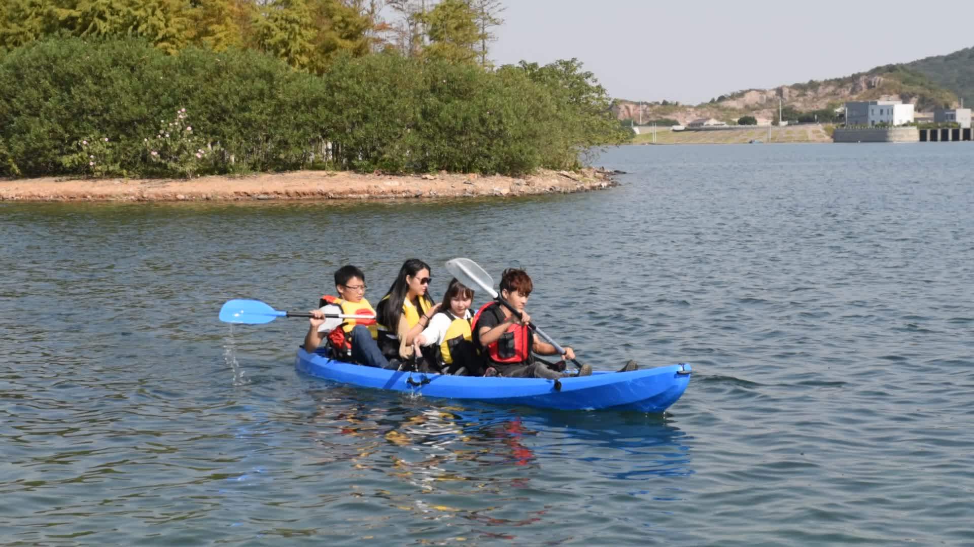 Noinflable Cuatro Persona Familia Kayak Sentarse En La Parte Superior