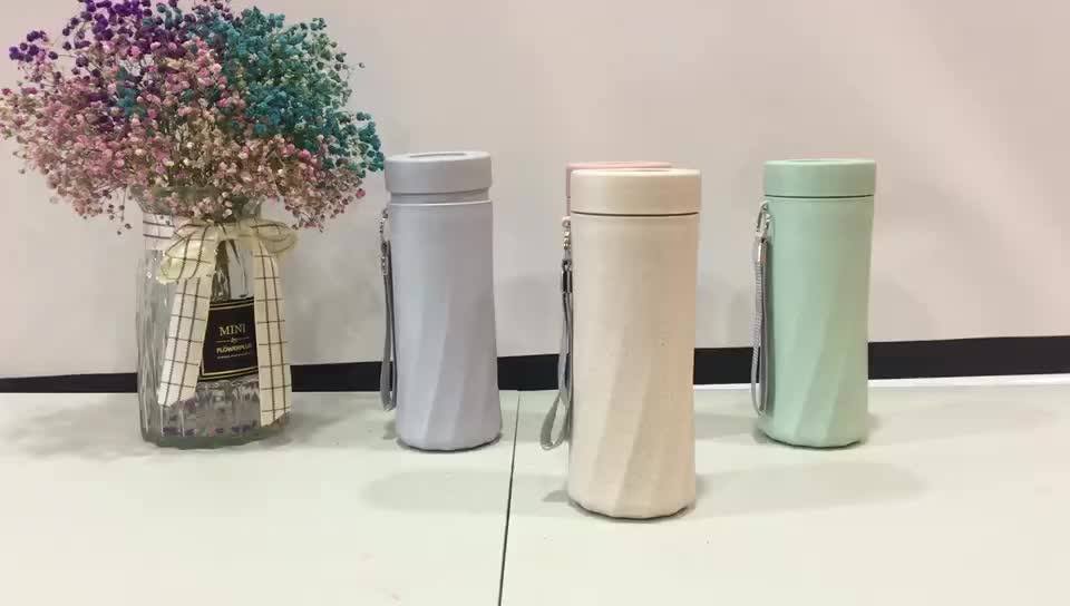 500ml Portable Bamboo Fiber Water Bottle Biodegradable Plastic Water