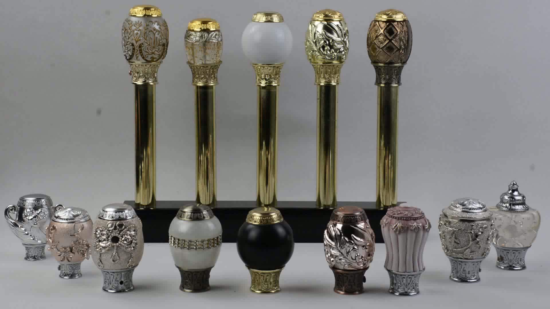 Kyok Luxurious Curtain Rod Finials,Resin Finials Rod Set,Top Design