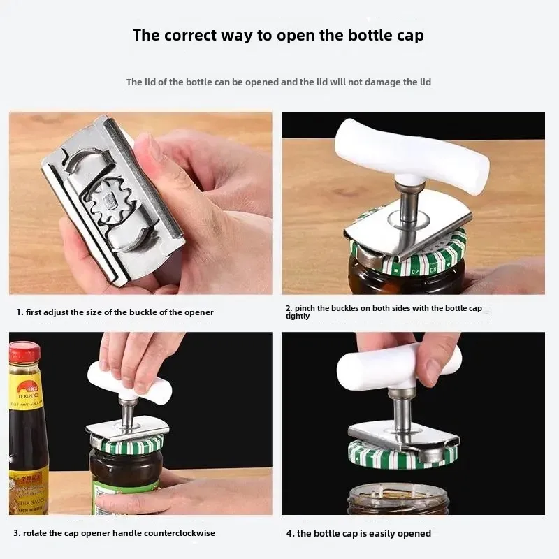 Easy Opening Canister Bottle Cover Remover Glass Jar Opener Tool Bottle Cap Opener Rotating Cap Remover For Home Use