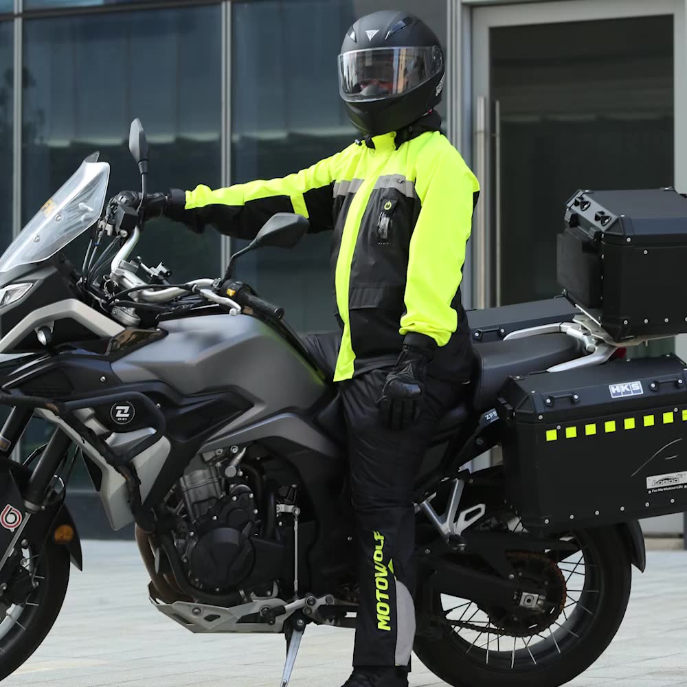 Motowolf Pu 100 Waterproof Ropa Impermeable Yellow Moto Raincoat For