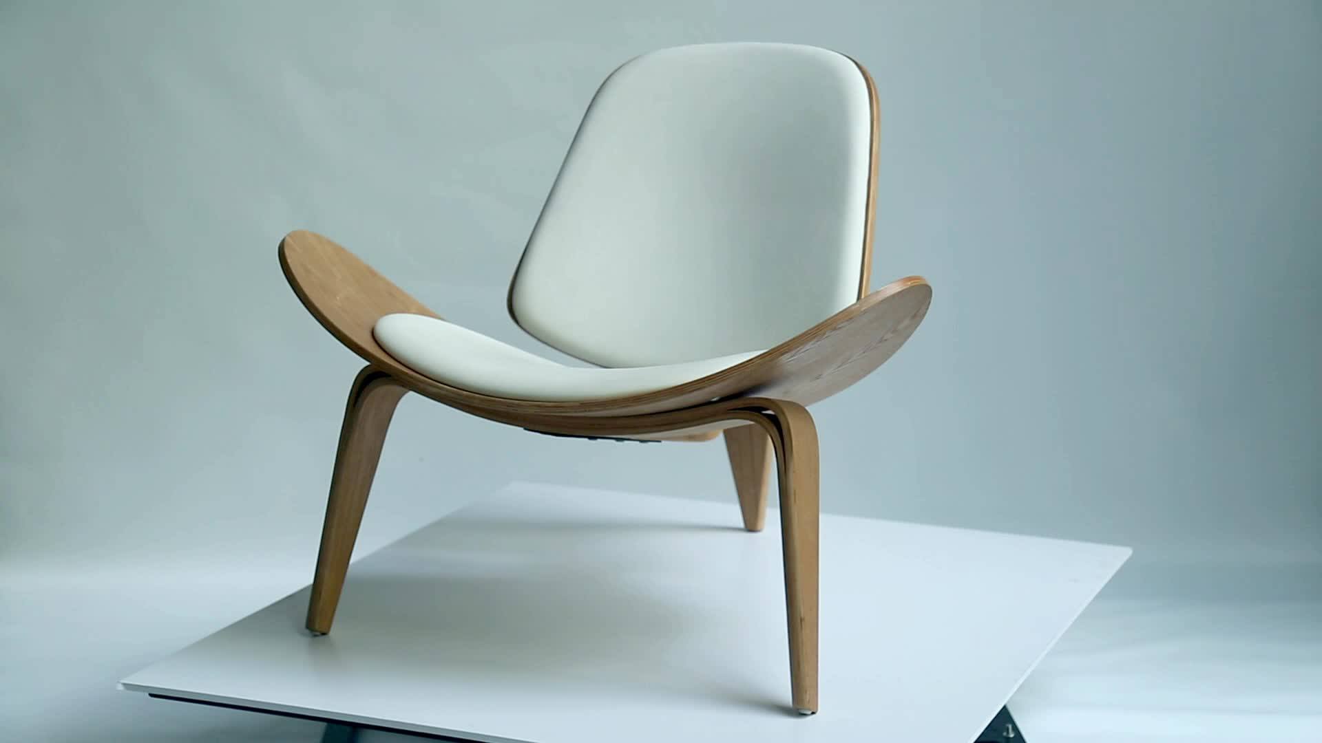 Italian Nordic Three Legged Plywood Shell Chair Modern Leisure Hotel