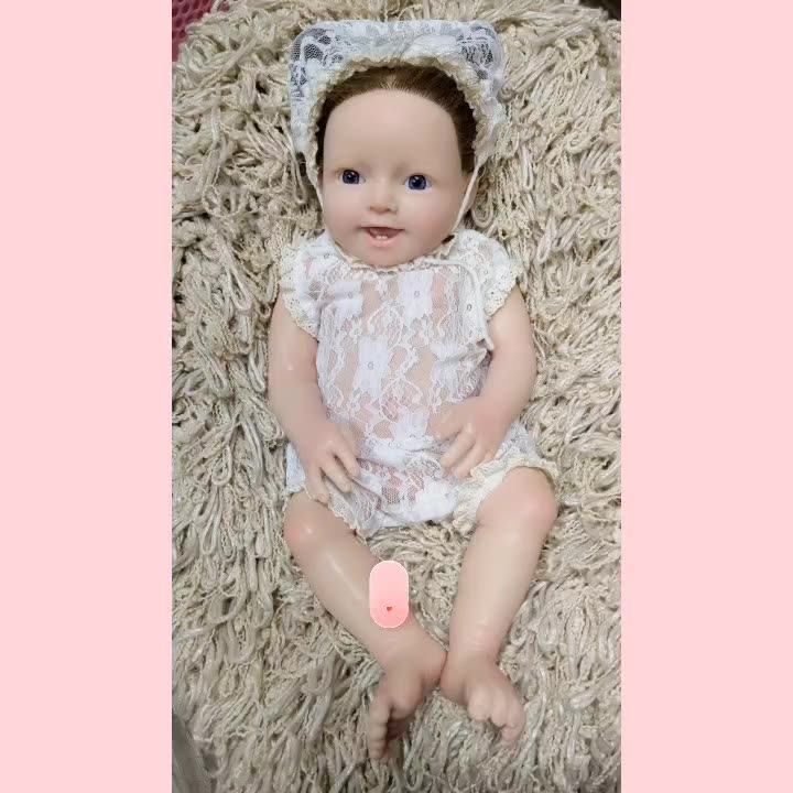 Realistic Cute Full Silicone Smiling Dolls Changeable Clothes