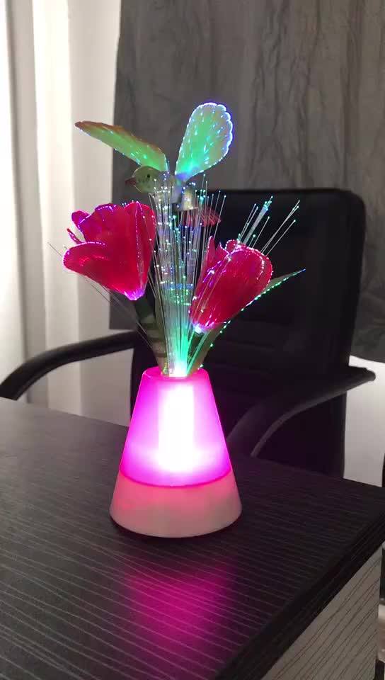 Rose Flower Shape Lamp Night Light Led Lighting Fiber Optic Flowers Led