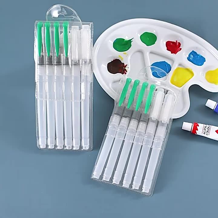 Bomeijia 6pcs Portable Paint Brush Water Color Brush Soft Watercolor