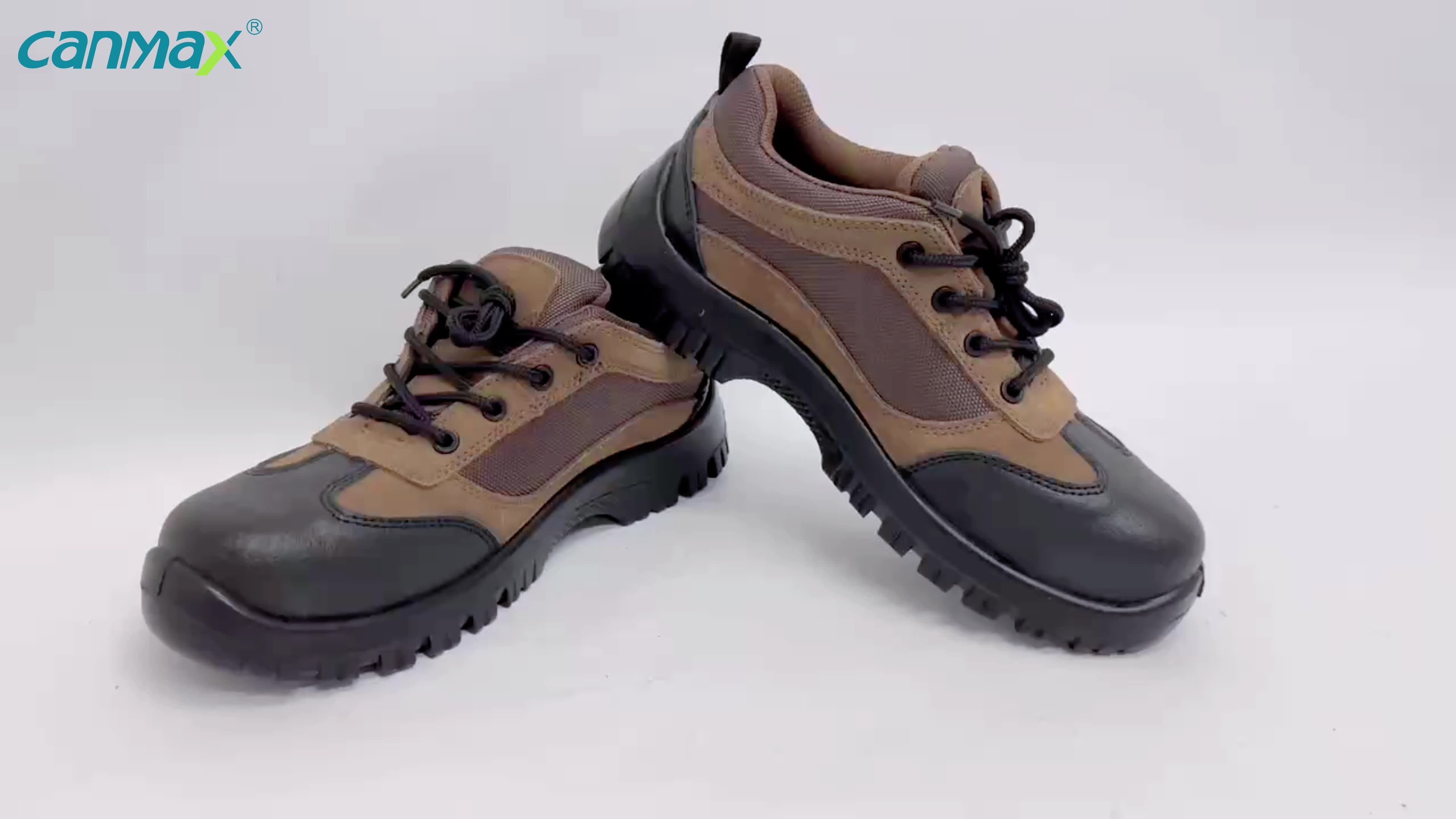 Canmax Factory Custom Antistatic Work Steel Toe Boots Safty Boots Men