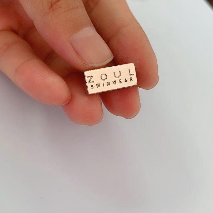 Gold Plating Metal Strap End Cord Alloy Metal Draw Cord Lock For