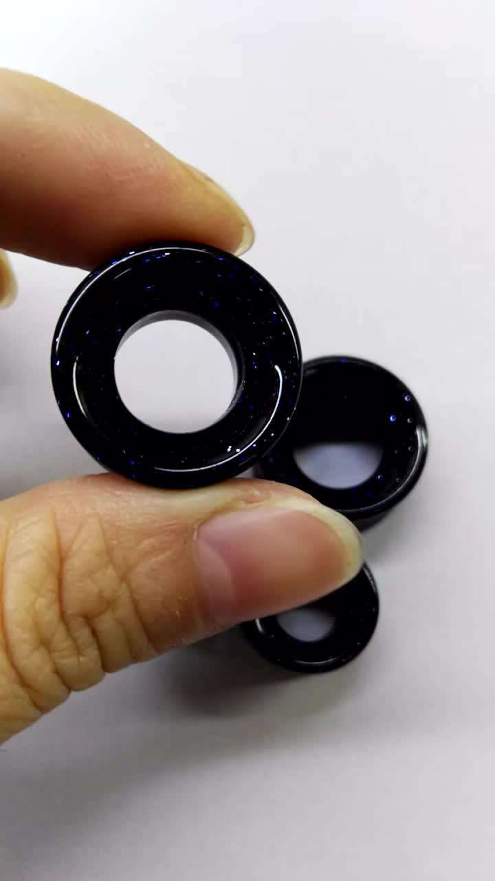 Tunnel Plugs Blue Sand Stone Plugsdouble Flare Organic Plugs 6mm25mm