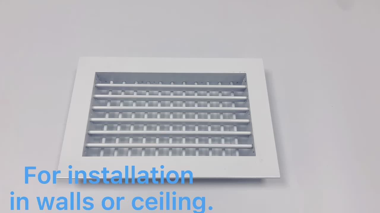 Hvac System Exhaust Aluminum Air Conditioning Fresh Air Double Deflection Grille With Opposed