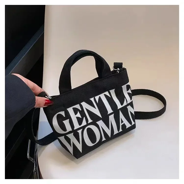 Canvas Bag Women's Shoulder 2025 New Mini Handbag Ins All-match Casual Crossbody Hand-held Mobile Phone Small Satchel