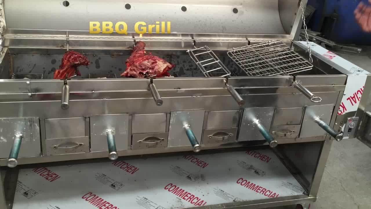 High Quality Stainless Steel Bbq Charcoal Grill Automatic Kebab Grill