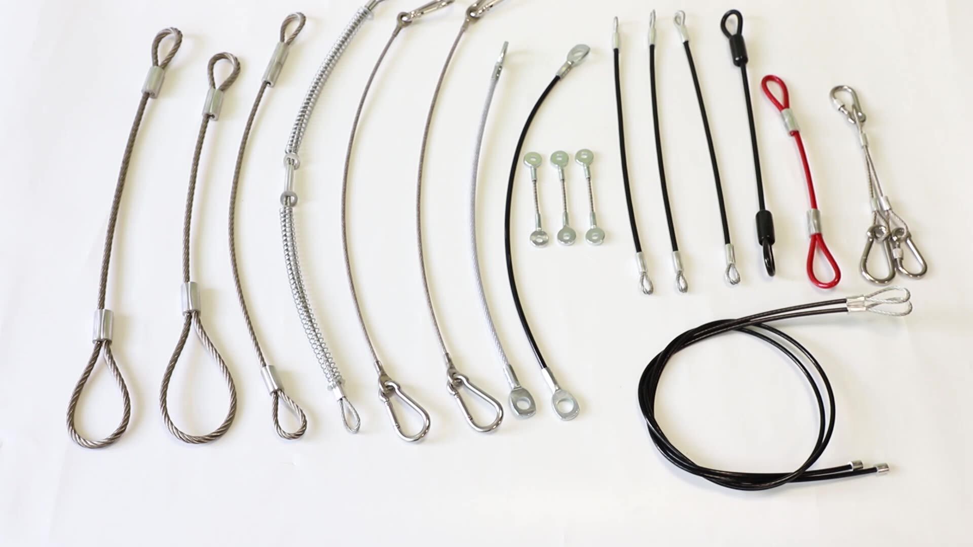 Stainless Steel Wire Rope Lanyard Cable Tether Safety Braided Strap