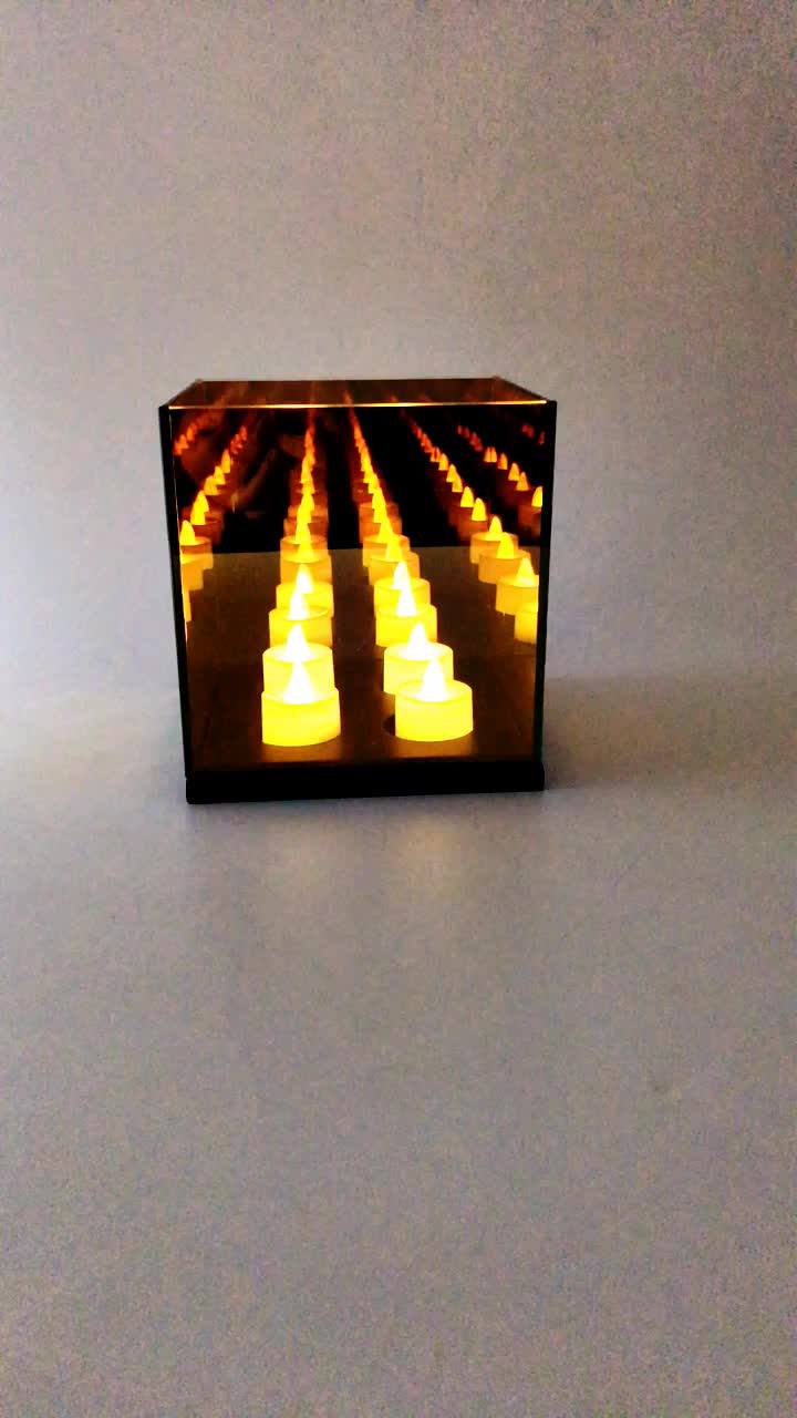 Bsci Reflective Golden Glass Candle Holder Mirror With 2 Lights Buy