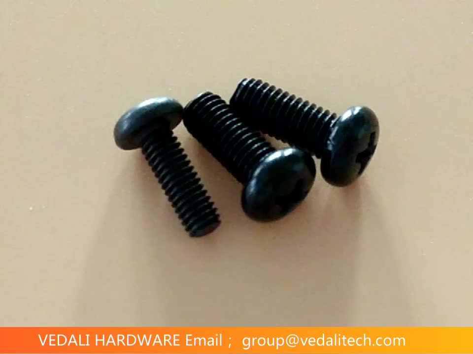 Pan Head Machine Screws M5 Black Galvanized Steel Flat Point Buy