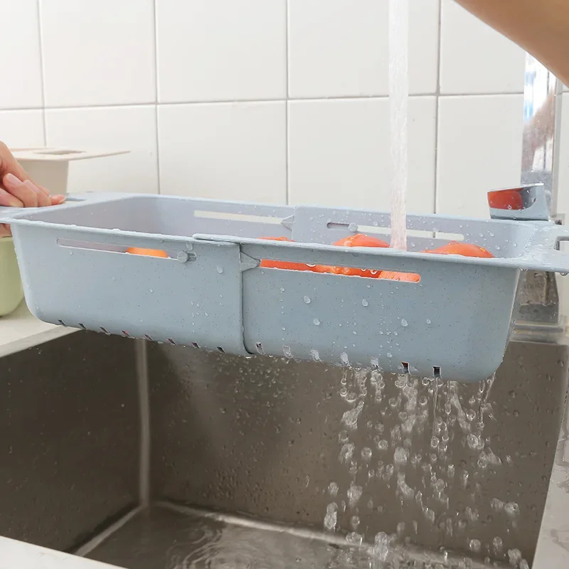 Telescopic sink storage rack bowl and plate drain rack kitchen bowl and chopstick drain basket rack household bowl rack storage rack spot