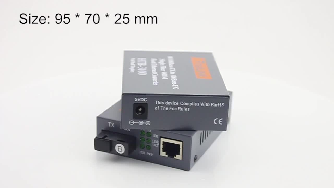 Htb3100s 25km 1 Optical 1 Electric Single Mode Optic Media Converter