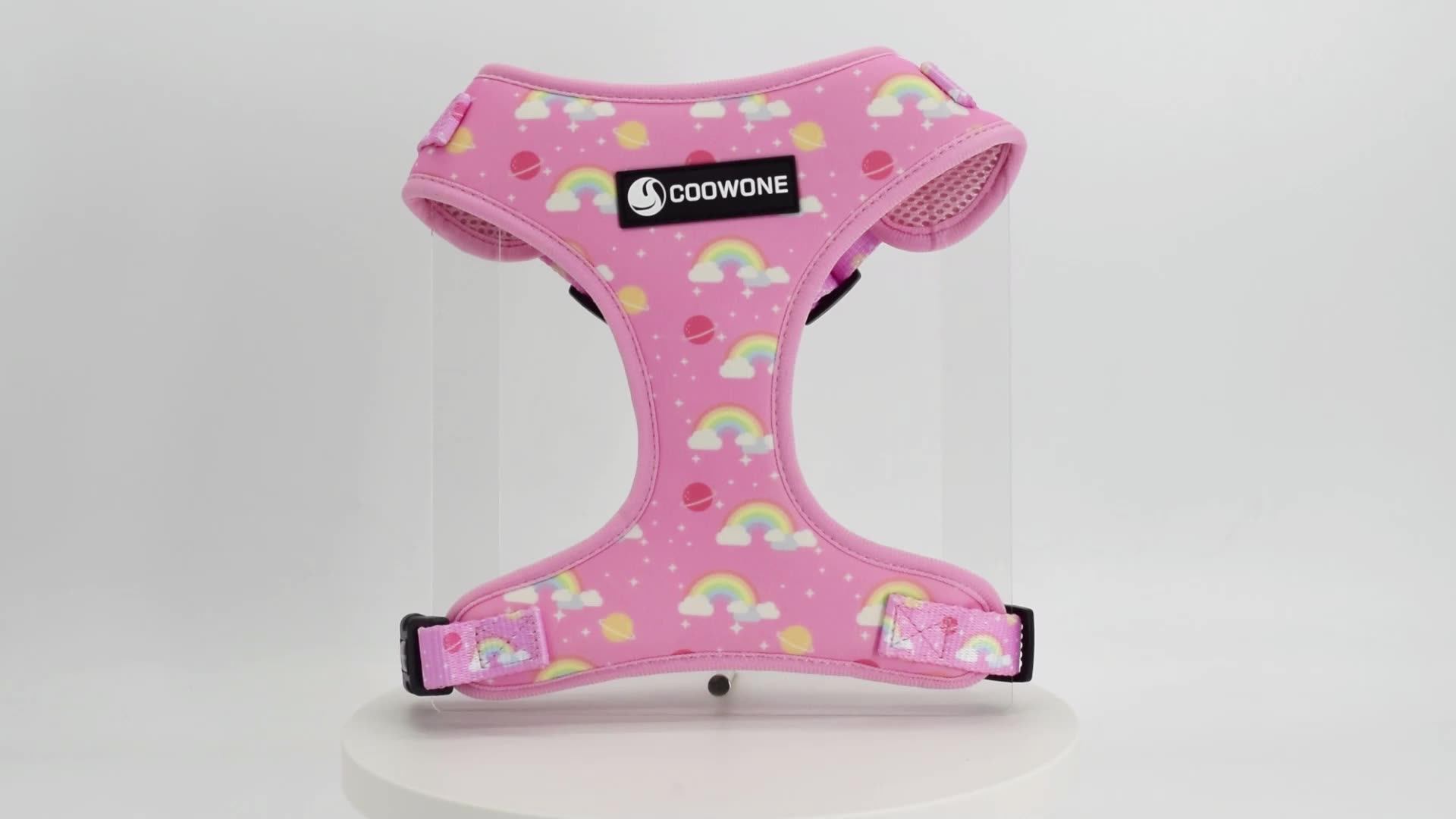 No Pull Dog Harness Set Neoprene Dog Harness Logo Matching Dog Collar