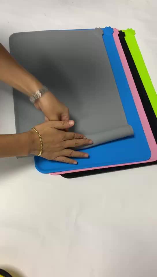 Non Slip Waterproof Pet Food Silicone Bowl Mat Fda Grade Feeding Pat