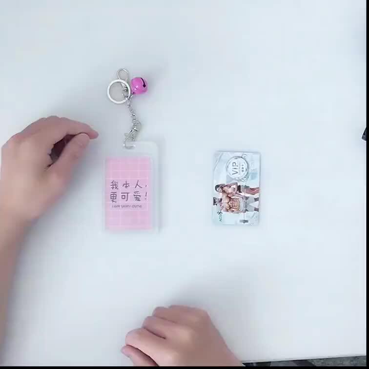 Wholesale Promotional Gift Clear Pvc Credit Id Card Holder Keychain 