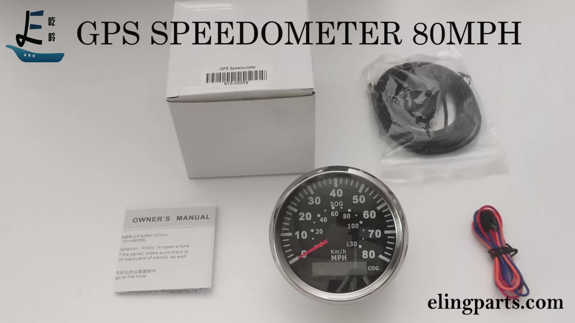 Eling Universal 85mm Gps Speedometer Gauge 80mph 130km/h For Boat Car