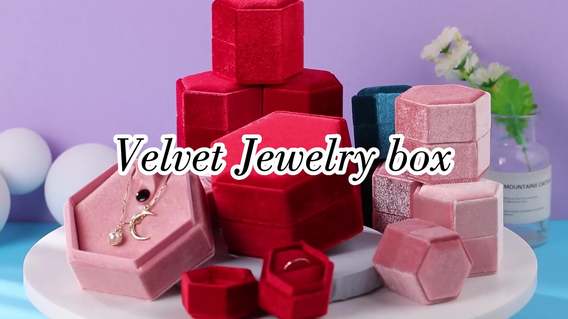 Velvet Jewelry Box Custom Wedding Ring Box Earring Pendant Bangle