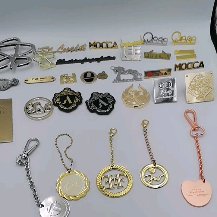 Custom 3d Letter Curved Zinc Alloy Bag Metal Purse Logo Make Parts