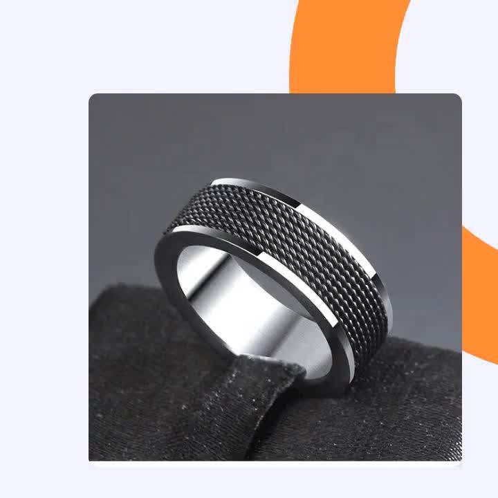 Tactile Shiny Polish Titanium Black Rings For Women And Men Buy Black