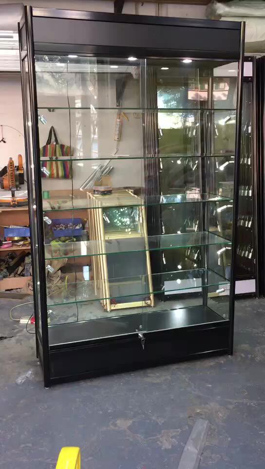High Quality Frameless Glass Showcase With Lockable Led Lighting,Glass