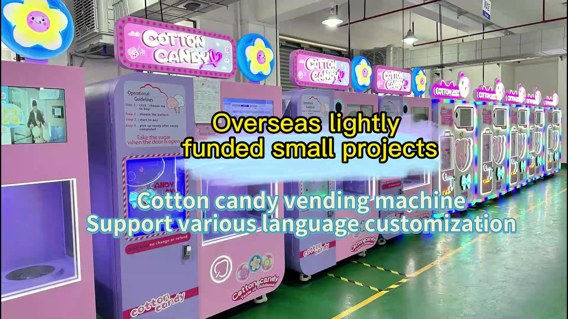 Automatic Cotton Candy Robot Electric Sugar Cotton Candy Floss Vending