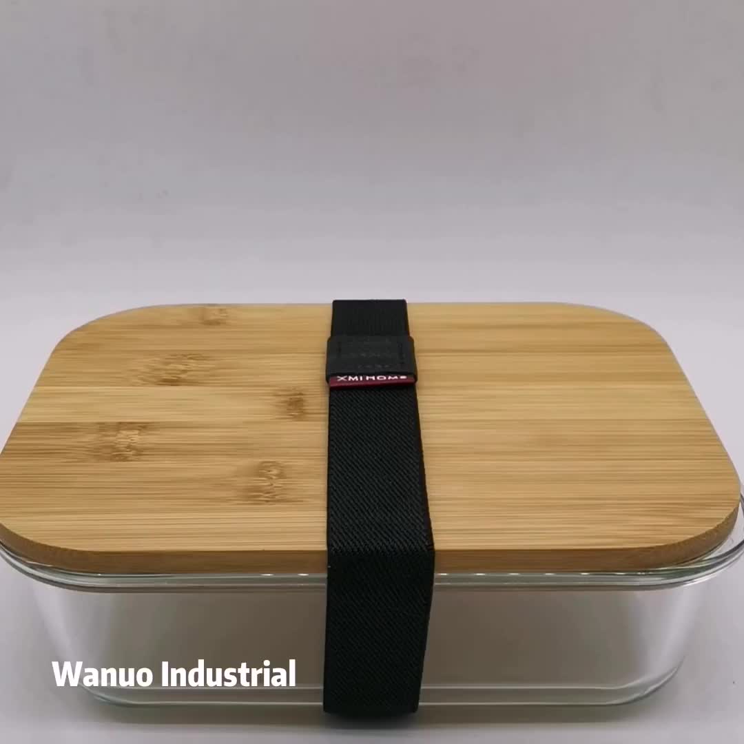 Wanuocraft Reusable High Borosilicate Glass Bento Lunch Box Food