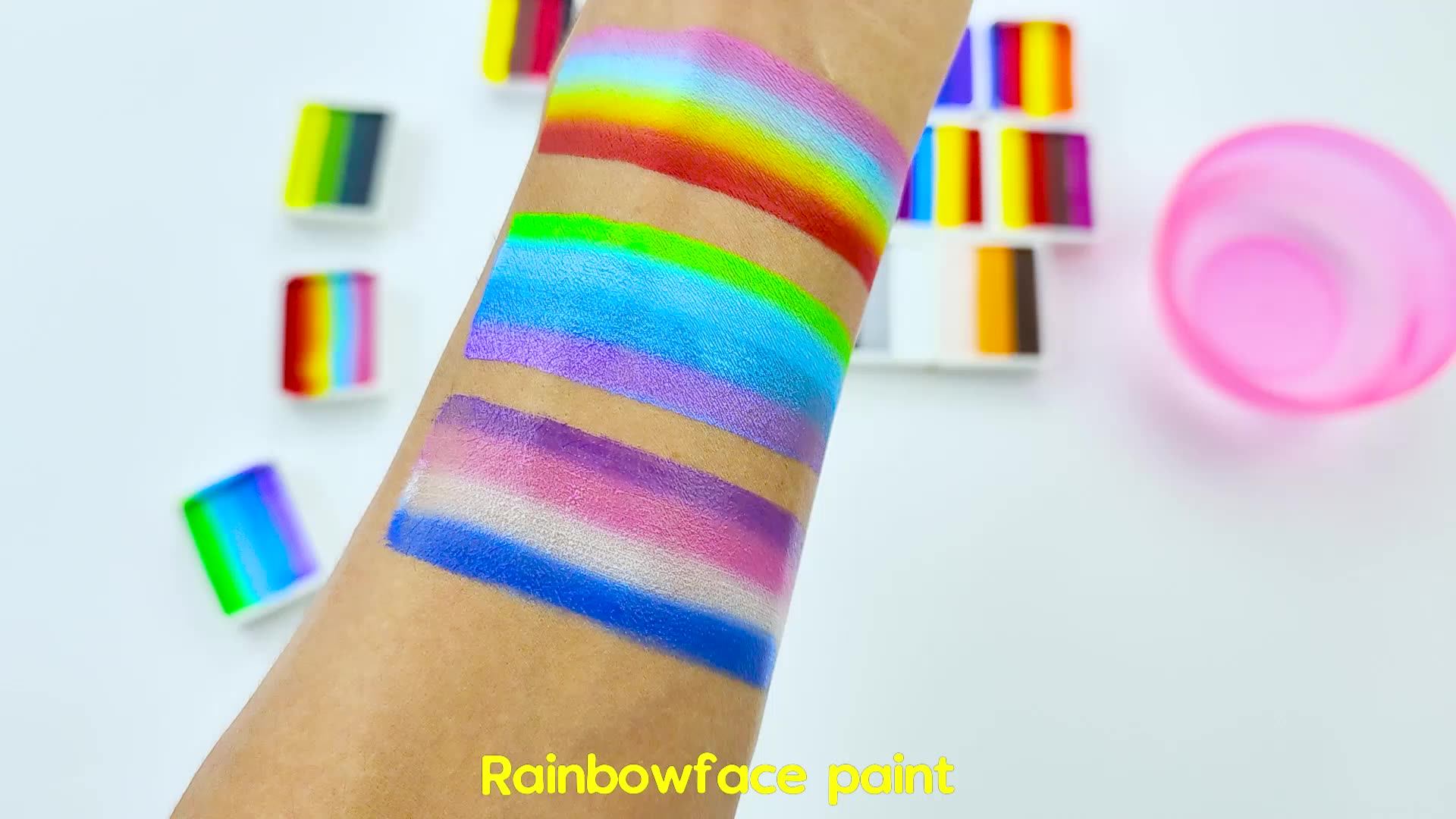 Khy Fans Split Rainbow Facepaint Set Professional Halloween For Kid