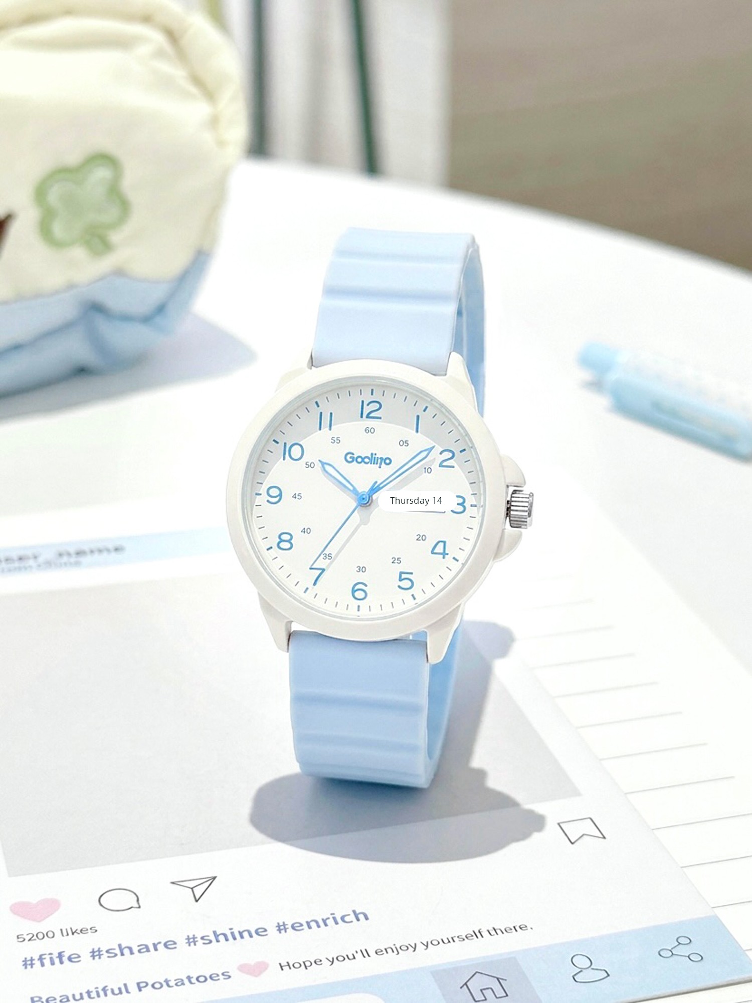 Gccliyo Watch for Girls, Suitable for Middle and High School Students, High Appearance Value, Silent, Exam-Specific, Children's Watch, Gift for Girls Starting School