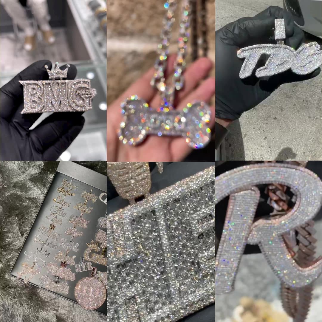 Vvs Moissanite Diamond Cross Pendant 925 Sterling Silver Jesus Cross