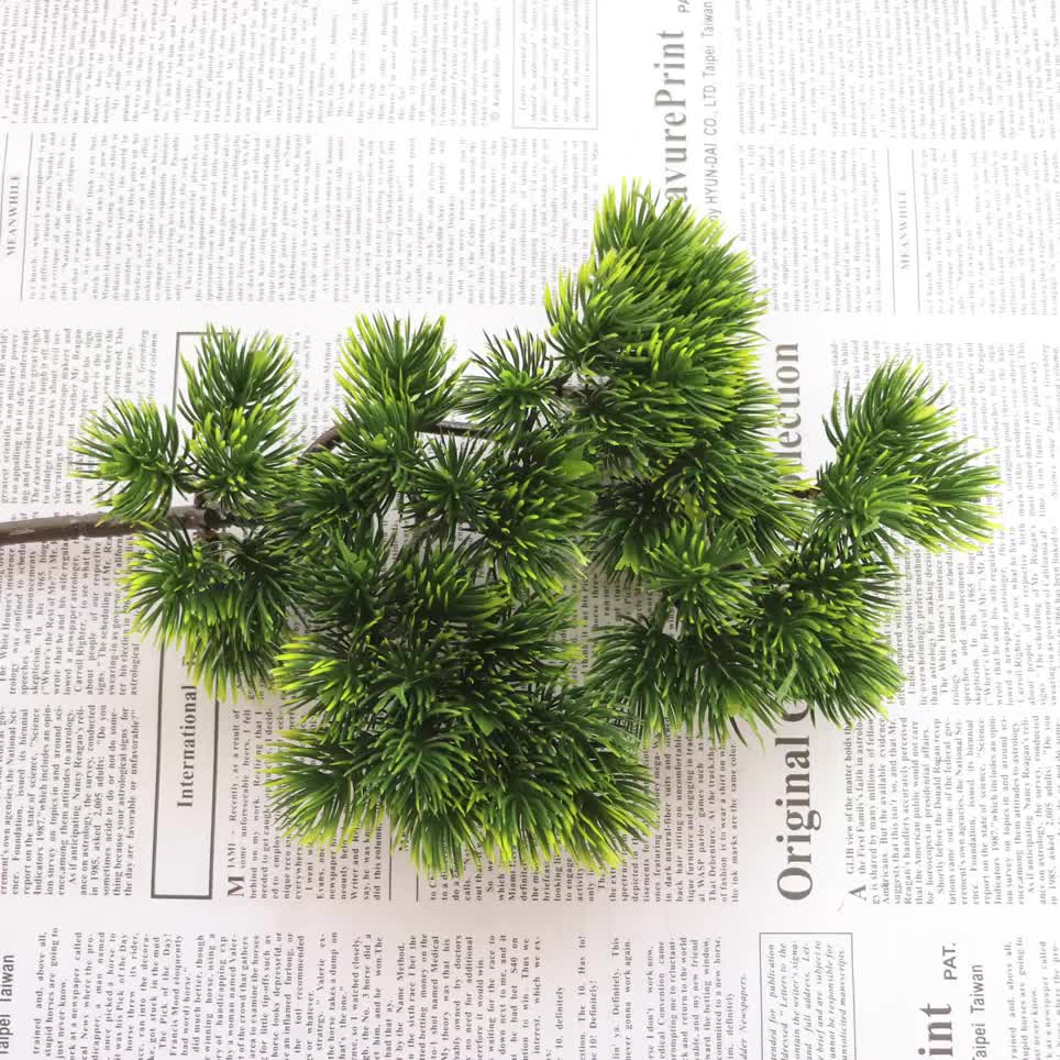 K3025 High Quality 35cm Artificial Pine Needle Leaves For Home Wedding