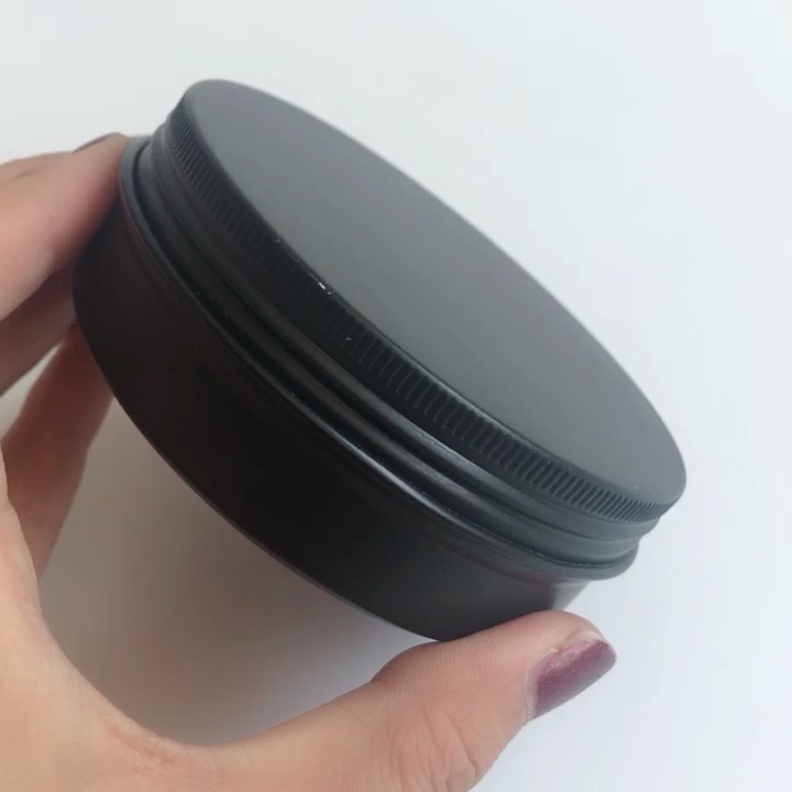 120ml Matte Black Aluminum Jar With Screw Top Lid Hair Gel Pomade