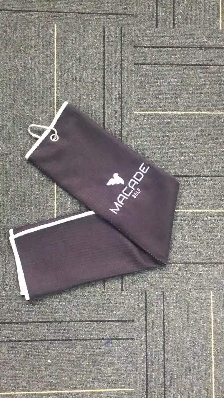 Custom Microfiber Mini Golf Towel Waffle Weave Black Golf Towel Buy