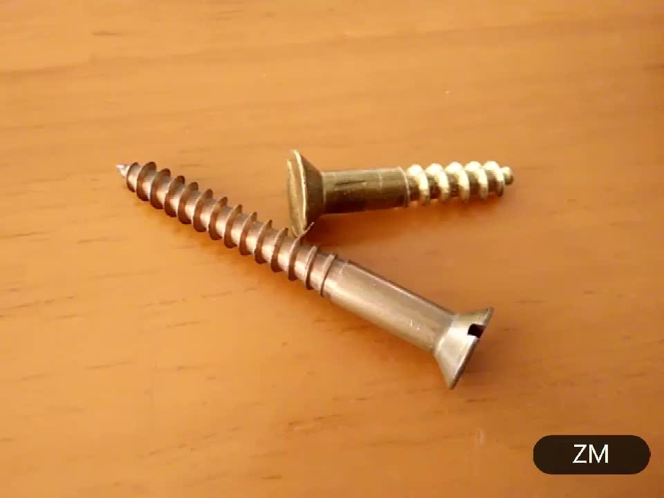 2 Inch Slot Flat Head Copper Wood Screws for Wooden Fastener, View