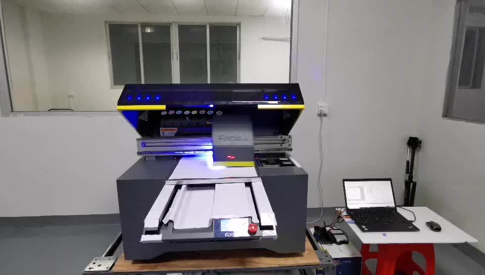 Multi Color Multifunctional A2 Size Uv Flatbed Printer With Three Heads