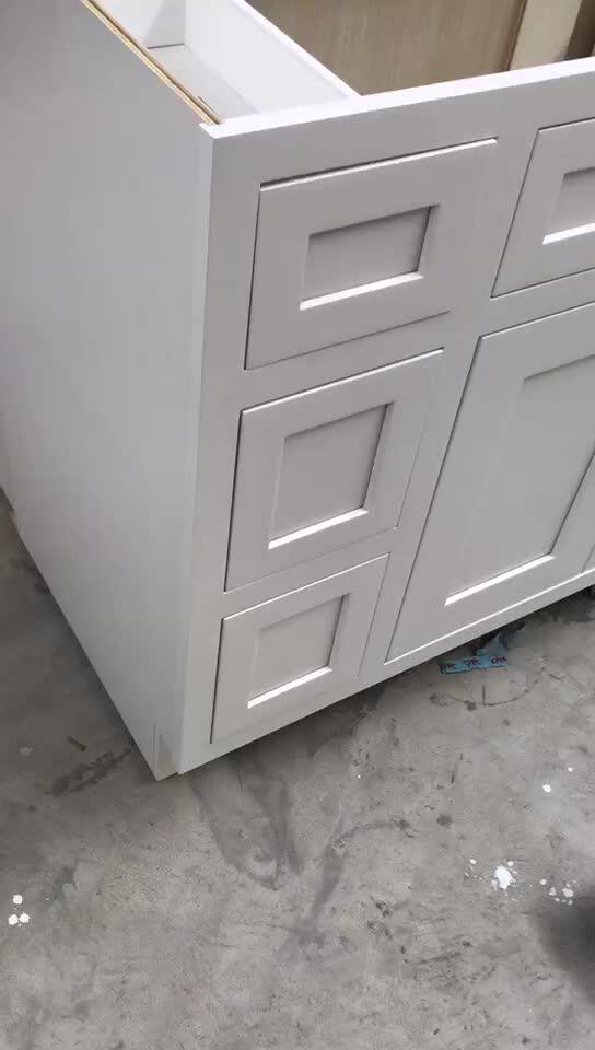 Canada Bathroom Solid Wood Chinese Supplier Rta White Bathroom